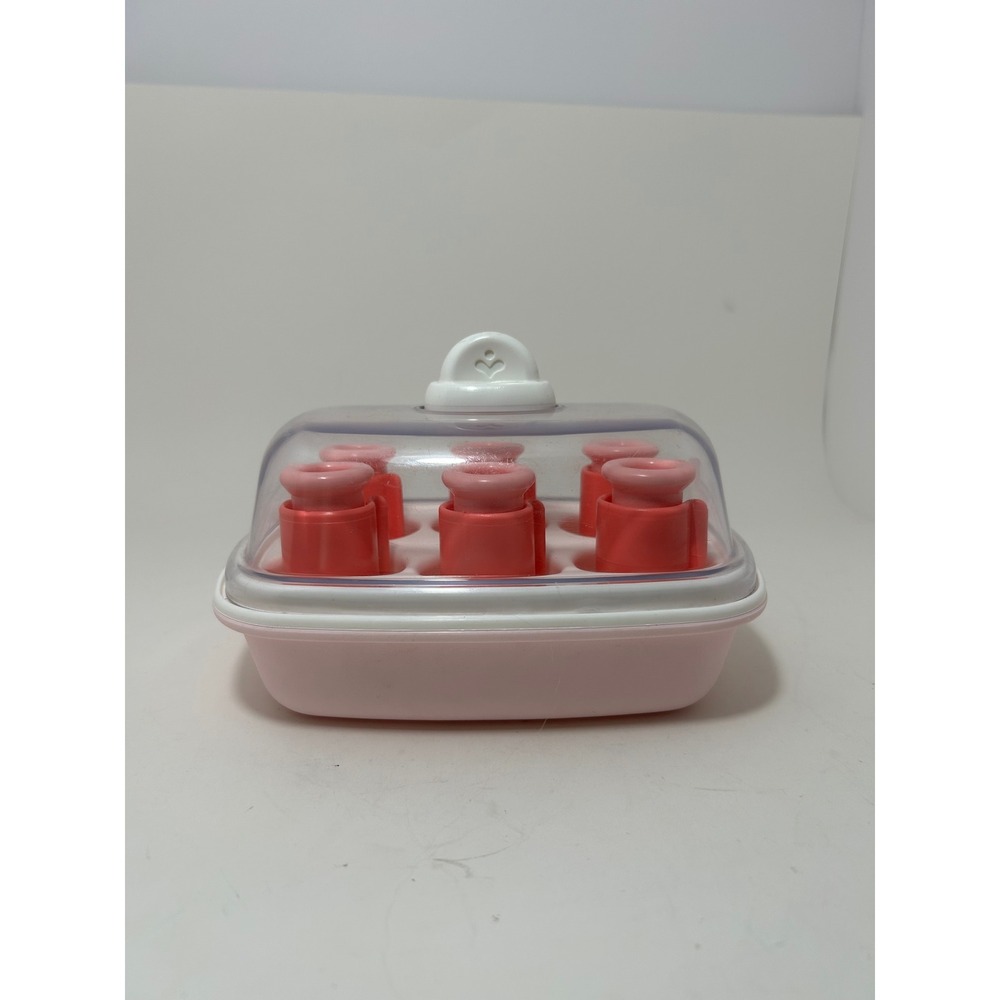 Little Tikes Vintage Play Hair Curler Set Pink Vanity Toy 4213-00 6 Rollers Lid